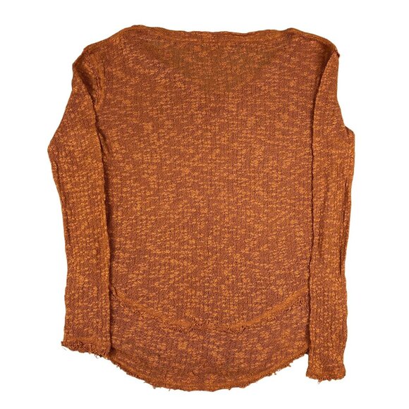 We the Free Womens Orange Ocean Air Hacci Pullover Top Sz XS - Picture 2 of 5